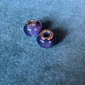 Purple Glass European-Style Charm Beads